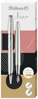 SCHRIJFSET PELIKAN JAZZ NOBLE ELEGANCE K36+P36 MEDIUM SILVER