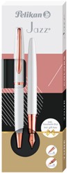 SCHRIJFSET PELIKAN JAZZ NOBLE ELEGANCE K36+P36 MEDIUM PEARL