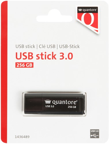 USB STICK 3.0 QUANTORE USB-A 256GB ZWART