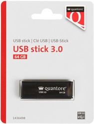 USB STICK 3.0 QUANTORE USB-A 64GB ZWART