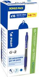 GELSCHRIJVER PILOT BL-G2-7 MEDIUM BLAUW 16+4 GRATIS