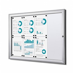 VITRINEBORD QUANTORE LUXE 8X A4 B1 GECERTIFICEERD ZILVER