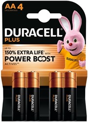 BATTERIJ DURACELL PLUS POWERBOOST 4X AA