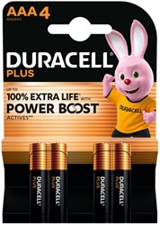 BATTERIJ DURACELL PLUS POWERBOOST 4X AAA