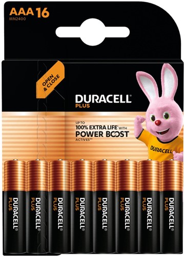 BATTERIJ DURACELL PLUS POWERBOOST 16X AAA