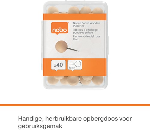 PUNAISES NOBO HOUT VOOR MEMOBORD 40 STUKS-1