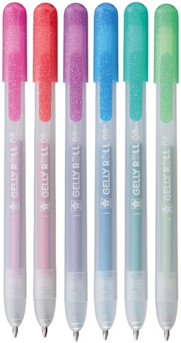 GELSCHRIJVER SAKURA GELLY ROLL METALLIC 08 KLIKFUNCTIE SET À 6 KLEUREN