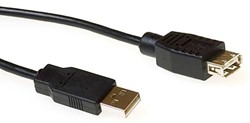 KABEL ACT USB 2.0 M/V ZWART 1.8 METER