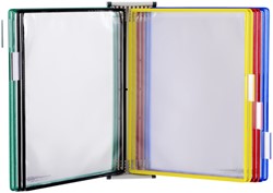 ZICHTPANELENSYSTEEM WAND TARIFOLD MAGNETISCH A4 MET 10-TASSEN ASSORTI