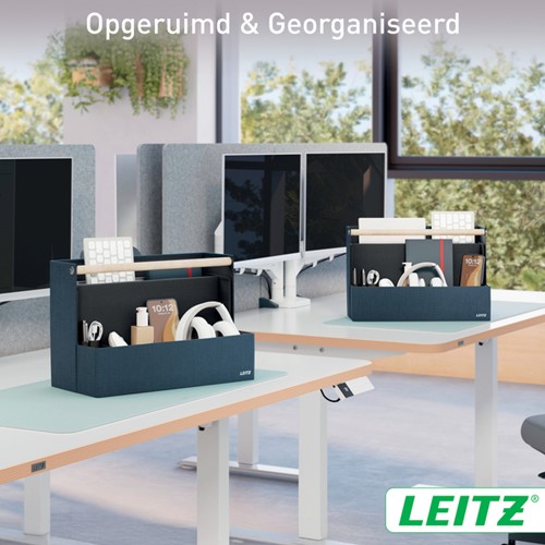 BUREAU ORGANIZER LEITZ DRAAGBAAR GESTOFFEERD DONKERGRIJS-2
