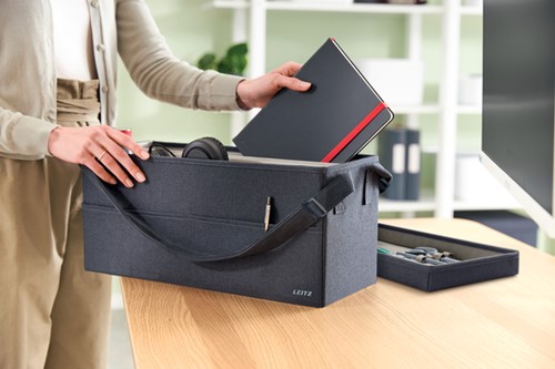 OPBERGTAS LEITZ GESTOFFEERD MET DEKSEL GRIJS-6