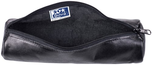 PENNENETUI OXFORD 22X6CM LEER ROND ZWART-2