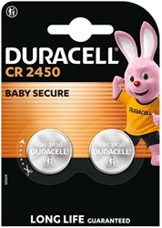 BATTERIJ DURACELL KNOOPCEL 2X CR2450 LITHIUM