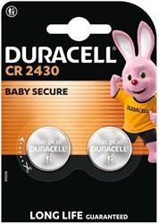 BATTERIJ DURACELL KNOOPCEL 2X CR2430 LITHIUM