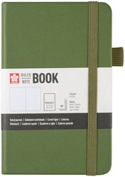 NOTITIEBOEK SAKURA POCKET 90X140MM LIJN HARD COVER DENNENNAALD