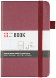 NOTITIEBOEK SAKURA POCKET 90X140MM LIJN HARD COVER MOERBEI