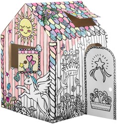 KARTONNEN SPEELHUIS XL EENHOORN BANKERS BOX PLAY INKLEURBAAR