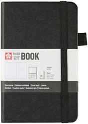 NOTITIEBOEK SAKURA POCKET 90X140MM LIJN HARD COVER ZWART