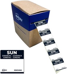 ETIKET AVERY HACCP ZONDAG-ZWART 25X25MM 1000 STUKS