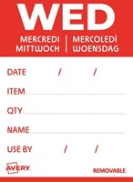 ETIKET AVERY HACCP WOENSDAG-ROOD 40X56MM 500 STUKS-2