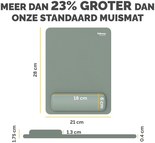 MUISMAT MET POLSSTEUN FELLOWES BREYTA XL SALIEGROEN-2