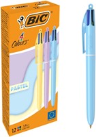 4-KLEUREN BALPEN BIC MEDIUM PASTEL ASSORTI