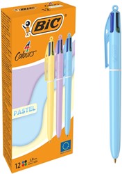 4-KLEUREN BALPEN BIC MEDIUM PASTEL ASSORTI