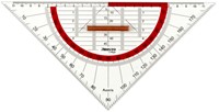 GEODRIEHOEK ARISTO GEOCOLLEGE 220MM MET GREEP TRANSPARANT