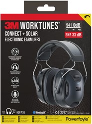 OORKAP 3M WORKTUNES CONNECT EN SOLAR BLUETOOTH 33DB ZWART
