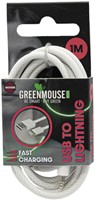 KABEL GREEN MOUSE USB-A TO LIGHTNING DATA WOVEN 1M BLISTERVERPAKKING