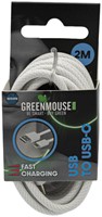 KABEL GREEN MOUSE USB-A TO USB-C DATA WOVEN 2M BLISTERVERPAKKING