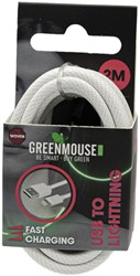KABEL GREEN MOUSE USB-A TO LIGHTNING DATA WOVEN 2M BLISTERVERPAKKING