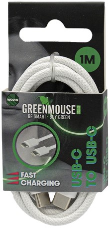 KABEL GREEN MOUSE USB-C TO USB-C DATA WOVEN 1M BLISTERVERPAKKING