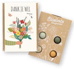 GIFTBOX BLOSSOMBS DANK JE WEL MINIBOX À 4 ZAADBOMMETJES