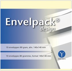 ENVELOP PAPYRUS ENVELPACK DESIGN VIERKANT 140X140MM IVOOR 894410 10 STUKS