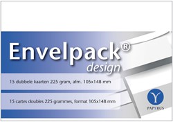 DUBBELE KAART PAPYRUS ENVELPACK DESIGN A6 105X148MM WIT 894456 15 STUKS