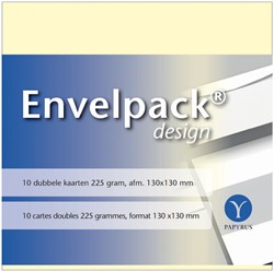 DUBBELE KAART PAPYRUS ENVELPACK DESIGN VIERKANT 130X130MM IVOOR 894460 SET VAN 10