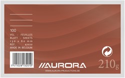 SYSTEEMKAART AURORA 130X80MM LIJN MET RODE KOPLIJN 210GR WIT 100 VEL