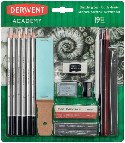 GRAFIETSCHETSSET DERWENT ACADEMY 19-DELIG