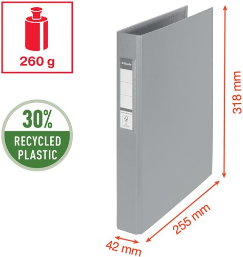 RINGBAND ESSELTE VIVIDA A4 25MM 30% GERECYCLED PP FOLIE WIT-6