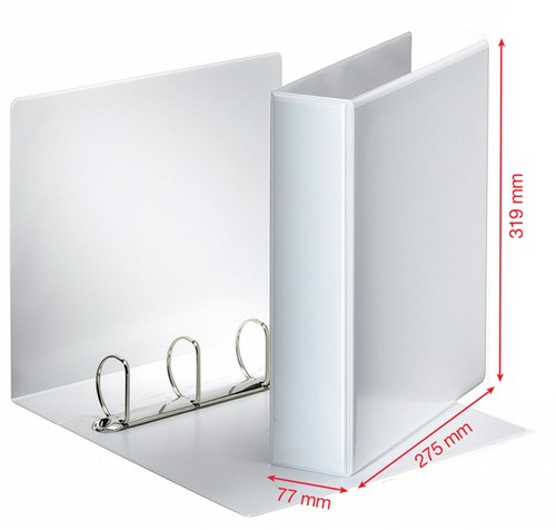 PRESENTATIERINGBAND ESSELTE ESSENTIALS PANORAMA A4 4-RINGS D-MECHANIEK 77MM WIT-2