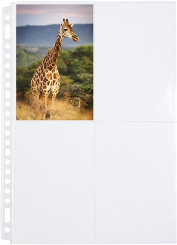 FOTOTAS MULTO A4 23-GAATS 4-VAKS 10X15CM PP TRANSPARANT 10 STUKS-2