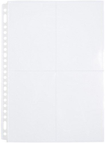 FOTOTAS MULTO A4 23-GAATS 4-VAKS 10X15CM PP TRANSPARANT 10 STUKS-3