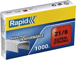 NIETEN RAPID 21/6 GEGALVANISEERD SUPER STRONG 1000 STUKS