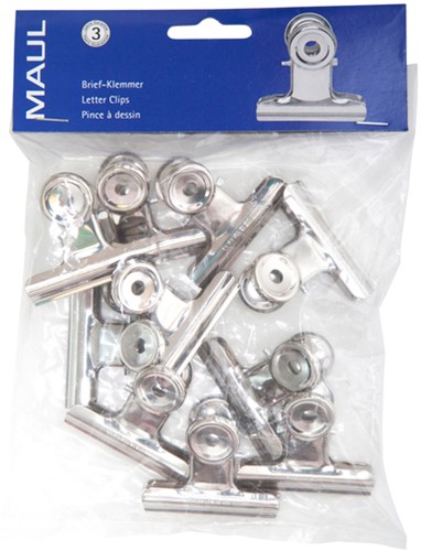 PAPIERKLEM MAUL BULLDOG 50MM CAPACITEIT 20MM ZILVER 10 STUKS-6