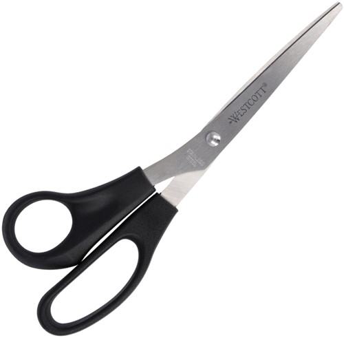KANTOORSCHAAR WESTCOTT 210MM MET KUNSTSTOF GRIP LINKSHANDIG RVS-2