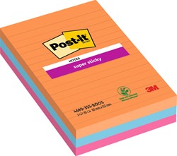 MEMOBLOK POST-IT 4690 SUPER STICKY 101X152MM LIJN BANGKOK 3 STUKS