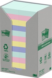 MEMOBLOK POST-IT 653-1RPT 38X51MM RAINBOW PASTEL 24 STUKS