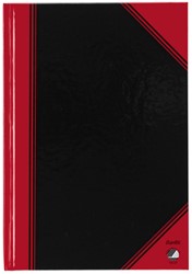 NOTITIEBOEK BANTEX ZWART/ROOD A5 LIJN 70GR 96VEL