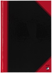 NOTITIEBOEK BANTEX ZWART/ROOD A4 LIJN 70GR 96VEL